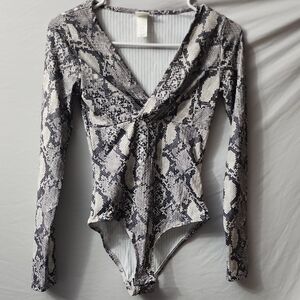 H&M Snakeskin Patterned Bodysuit